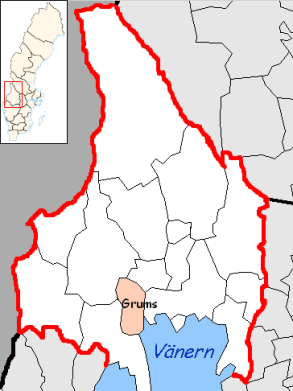 Karta - Grums kommun i Värmlands län
