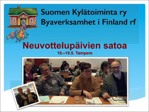 Utbildnings- och rådplägningsdagar för byaverksamheten i Tammerfors 18-19.5.2016